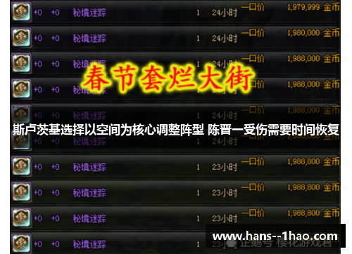 斯卢茨基选择以空间为核心调整阵型 陈晋一受伤需要时间恢复